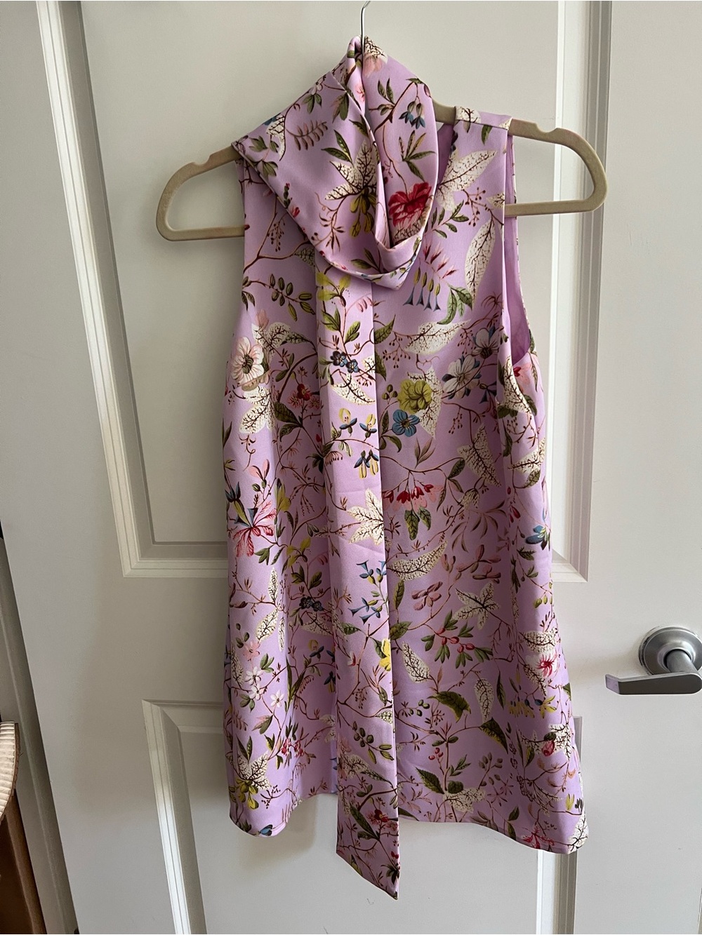 Lavender Floral Dress With Scarf